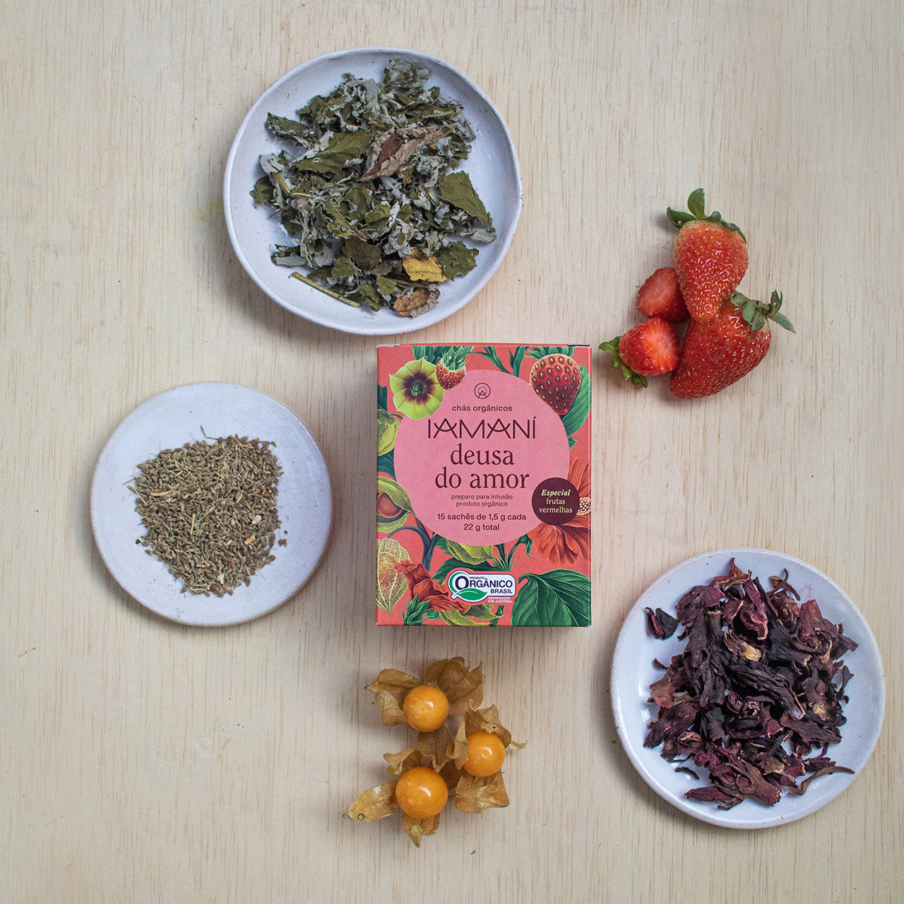 Chá Orgânico Deusa do Amor - Especial Frutas Vermelhas - 15 sachês