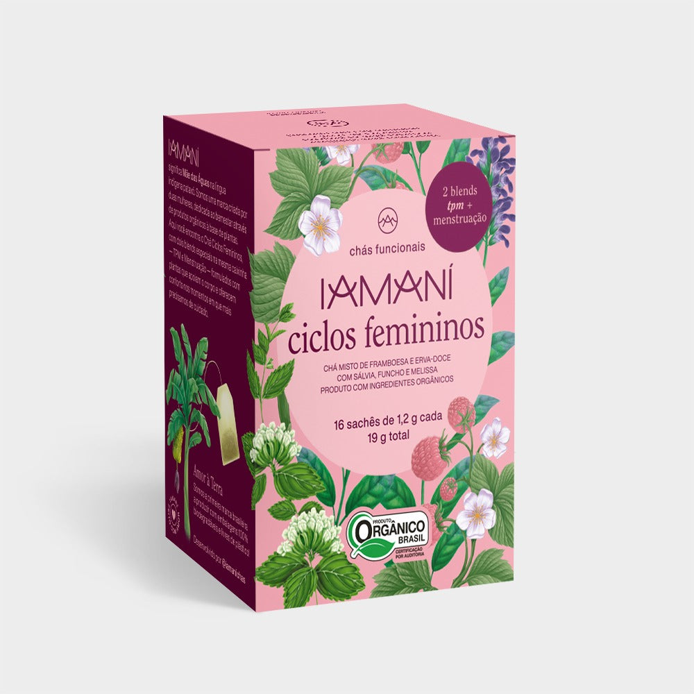 Chá Orgânico Ciclos Femininos (TPM + Menstruação - 16 sachês)